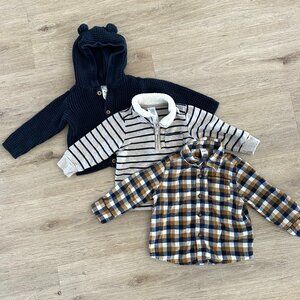 Carters Baby Boy Fall Long-Sleeved Bundle of 3, Size 9M
